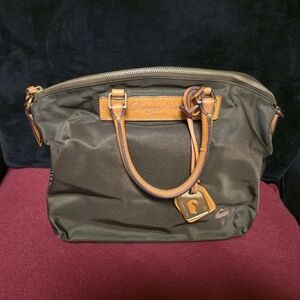 Dooney & Bourke Brown Leather Trim Tote Bag